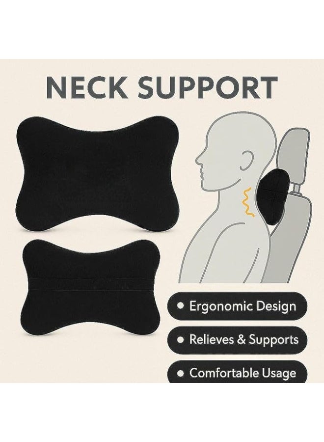 Universal Soft Car Headrest Pillows for Neck Pain Relief – 2-Pack Travel Set with Comfortable Straps and Premium Velvet Cover for All Car Seats and Driving Positions - Image 3